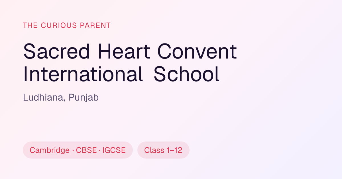 Sacred Heart Convent International School, Ludhiana · The Curious Parent